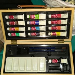 Reeves acrylic colour paint kit wood box
